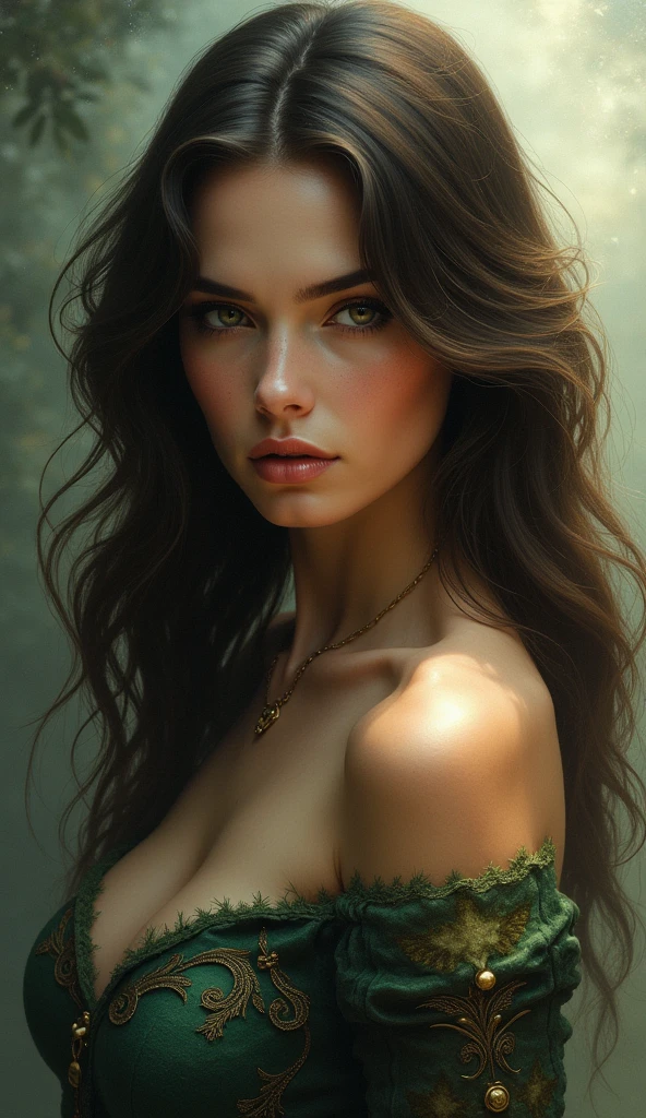 (best quality,ultra-detailed),(hyper realistic),HDR,portrait,illustration,Photo realism,,vivid colors,sharp focus,beautiful detailed face,beautiful detailed eyes,beautiful detailed lips,long eyelashes,narrow waist, big breast, nude,black hair in a braid,looking straight at the viewer,girl in a tropical forest,enchanted atmosphere,soft sunlight filtering through the trees,magical flowers blooming around her,without dress,ethereal beauty, sows full body, shows oll body,