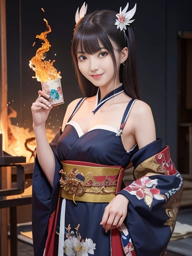 ((World of Darkness)),Professional , masterpiece、top-quality、photos realistic , depth of fields 、Dark Fantasy、(Ultimate Beauty)、A dark-haired、(White bikini armor)、()、(natta)、(()),(Wear a beautiful kimono),(Wear a beautiful kimono with colorful floral patterns)、Jewel Gold Weapon、Particles of light),(Has a devil's mask)、Gorgeous gold weapons ,(( Gorgeous Dragon Sword)) , (),,(maikurobikini) 、((Black Haired Beautiful Girl))、(Castle background)、(demonic wings)、((Gangle's forest background))、Beautiful Caucasian beauty、1a person、dynamic ungle,(((Two devil's horns on the head)))、Smaller head、Idle Smile、Thin and beautiful female hands、Mystical expression、Light Effects、intense fighting、Wind-effect、magic circles、With the legendary magic wand、Dragon's tail、