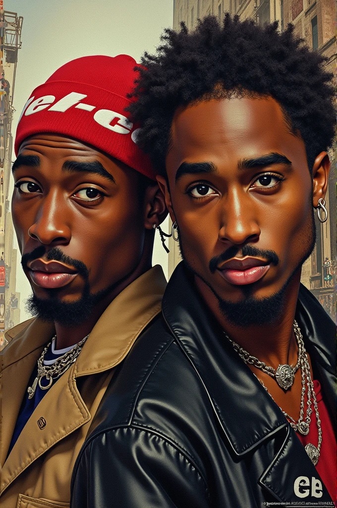 Dois homens negros, na frente do farol da Barra em Salvador Ba, with a golden crown on his head, com pinturas afro pelo corpo, em 8k, com detalhes realistas