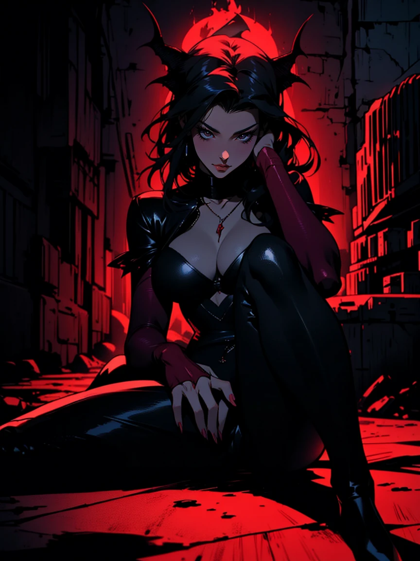 Vampiresa vs werewolf female (battle female monsters) (Vampire mature woman fighting a hairy muscular young wolf girl)