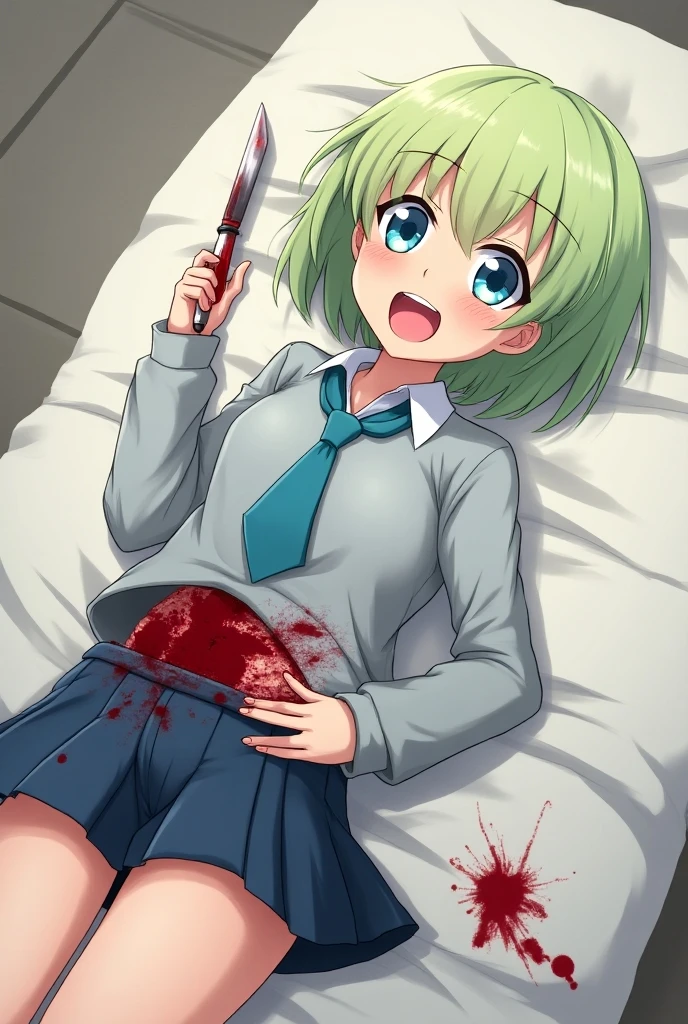 score_9, score_8_up, score_8, 1girl, skinny  girl, cute round face, small, young, anorexic, sexy, seductive, large breasts, naked, legs spread, ahegao expression on face, crying, full body, giant bite wounds on body, bleeding, bite mark,missing body chunk, wounds open, stabbed, vagina, gore, bruised body, 