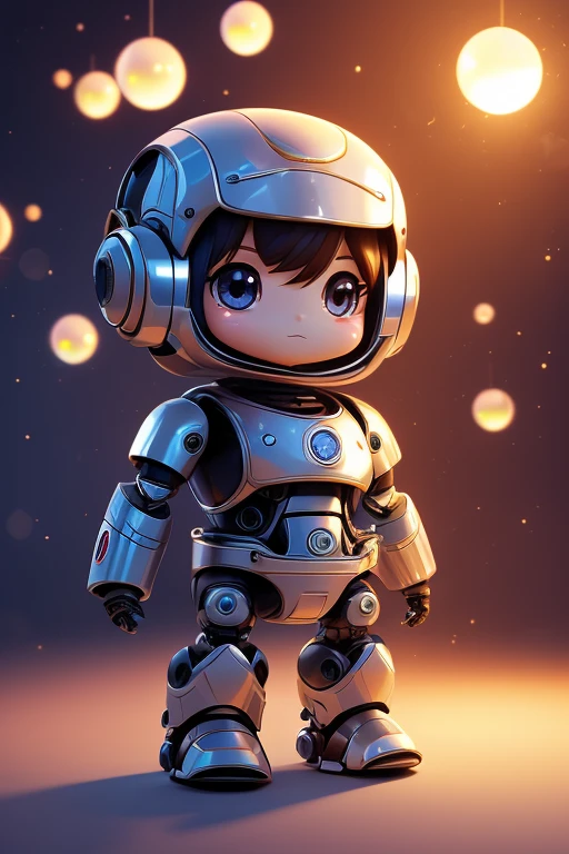 ultra detailed, absolutely resolution, best quality, chibi, cute robot, various effects, delicate and dynamic textures, contrasts of light and shadow, 2.5D, digital graphic CG