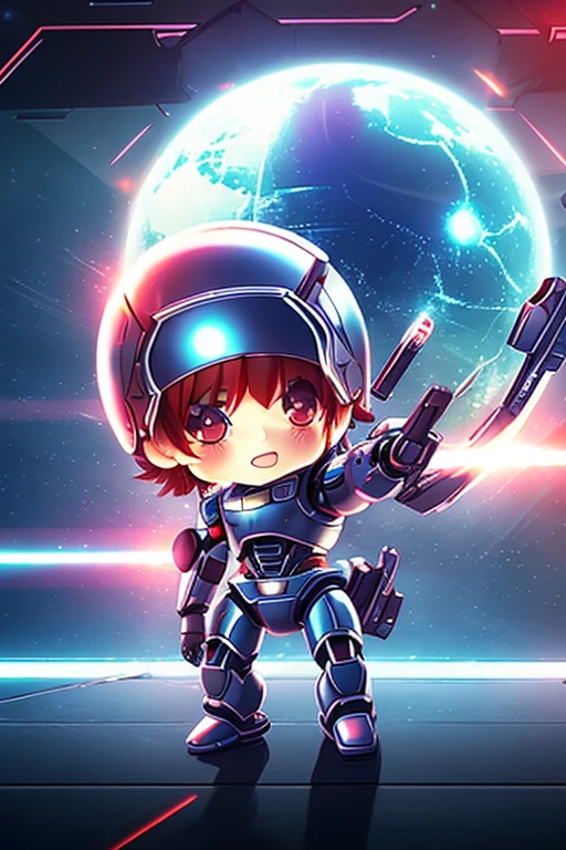 ultra detailed, absolutely resolution, best quality, chibi, cute robot, various effects, delicate and dynamic textures, contrasts of light and shadow, 2.5D, digital graphic CG