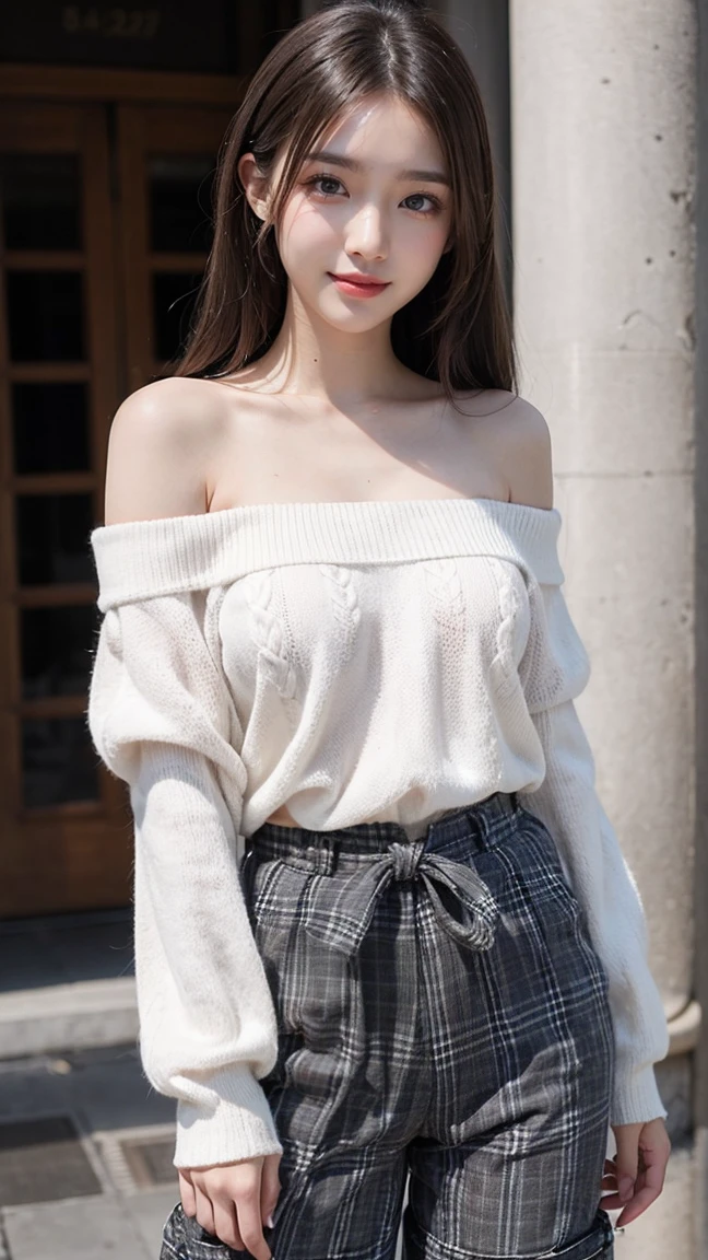 (masterpiece:1.3, highest quality, Ultra-high resolution, Very detailed), (Realistic:1.1, photoRealistic:1.4), Photo from below、Model Body Type、Beautiful illustrations, Perfect lighting, colorful, Written boundary depth,
Beautiful detailsまでこだわった髪, Beautifully detailed face, Beautiful details, Beautiful clavicle, Beautiful body, Beautiful breasts, Beautiful thighs, Beautiful legs, Beautiful fingers,
View your audience, 1 girl, Japanese, high school girl, Perfect Face, (Perfect Anatomy, Anatomically correct), Cute and symmetrical face, Baby Face, Sunburn, Shiny skin,
(Mid-length hair:1.5, blonde), Asymmetrical bangs, blue eyes, Long eyelashes, (Mid-chest), thin,
((Short-sleeved open-collar shirt, Off the shoulder, Grey plaid pleated skirt, To the Navy)), No pants,
(Beautiful views), evening, (Outdoor, distant cityscape), Are standing, (A happy smile, Blushing、Upward glance, Open your mouth), The wind has blown her skirt up, exposing her private parts
