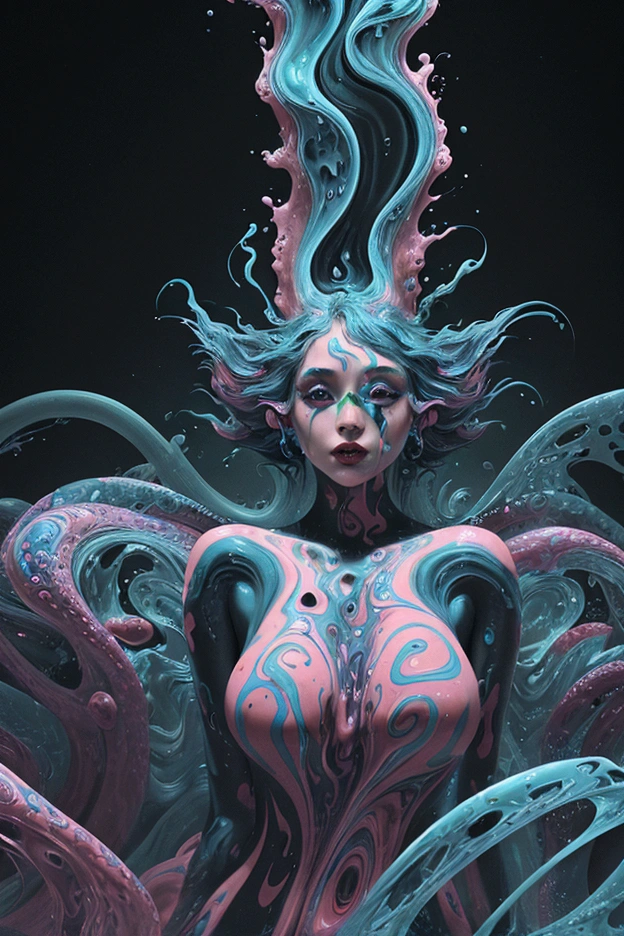 Ultra detailed Ultra realistic portrait of a ghostly form of a beautiful cyborg woman surrounded by steam while holding a baby., resplandeciente Translucent glass-like breast and belly retroiluminado, retroiluminado, ahumado, obra de belleza y complejidad, 8kUHD, fluido, Translucent, obra de belleza y asombro, humeante, retroiluminado, Estilo Alberto Seveso, primer plano , Resplandor iridiscente, medusas azul verdosas que soplan con el viento, resplandeciente ,Estilo cyberpunk,De color, Translucent tentacles-like hair, elementos de remolino, Holding a baby