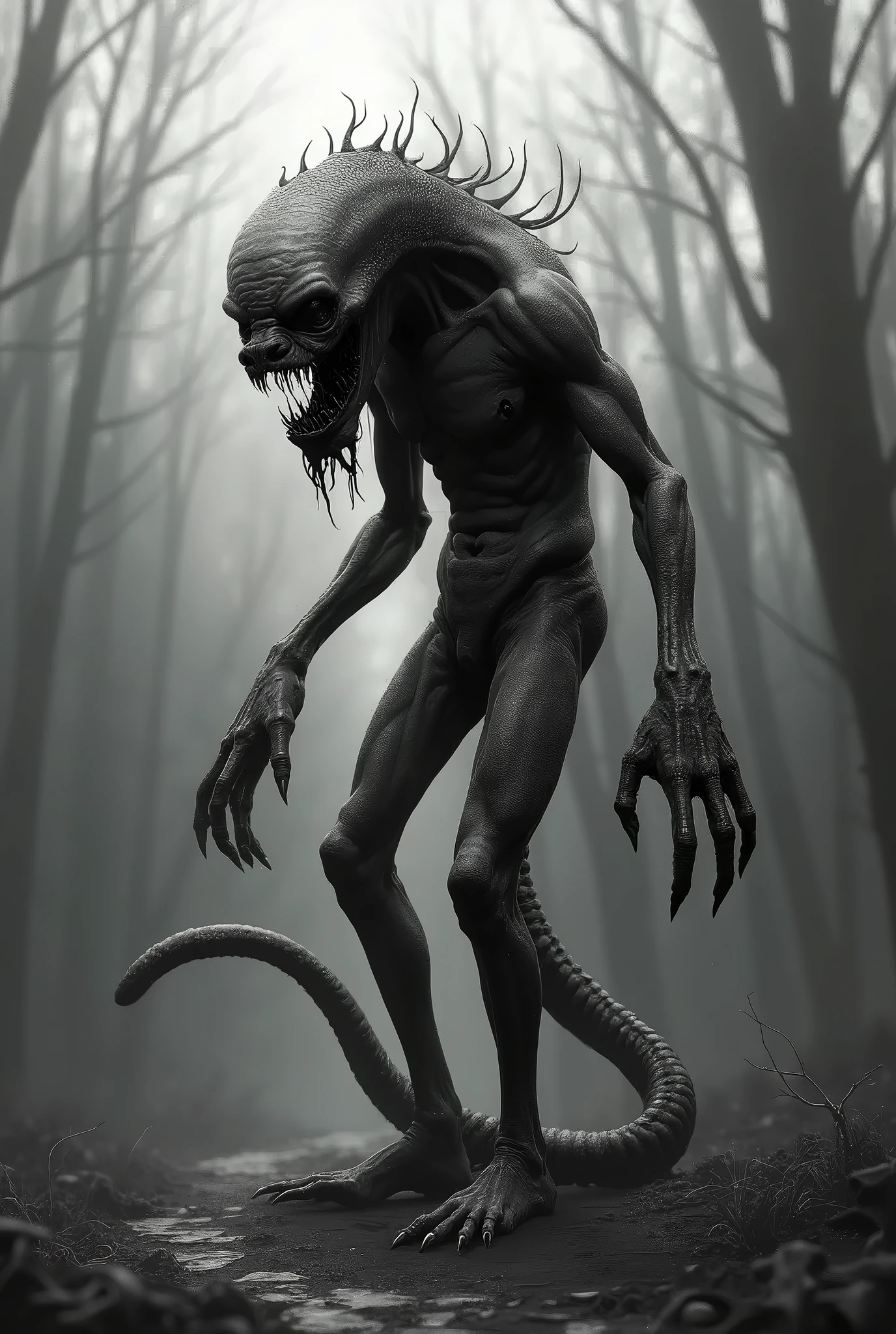 A guy with long limbs and no head face on body with tophat