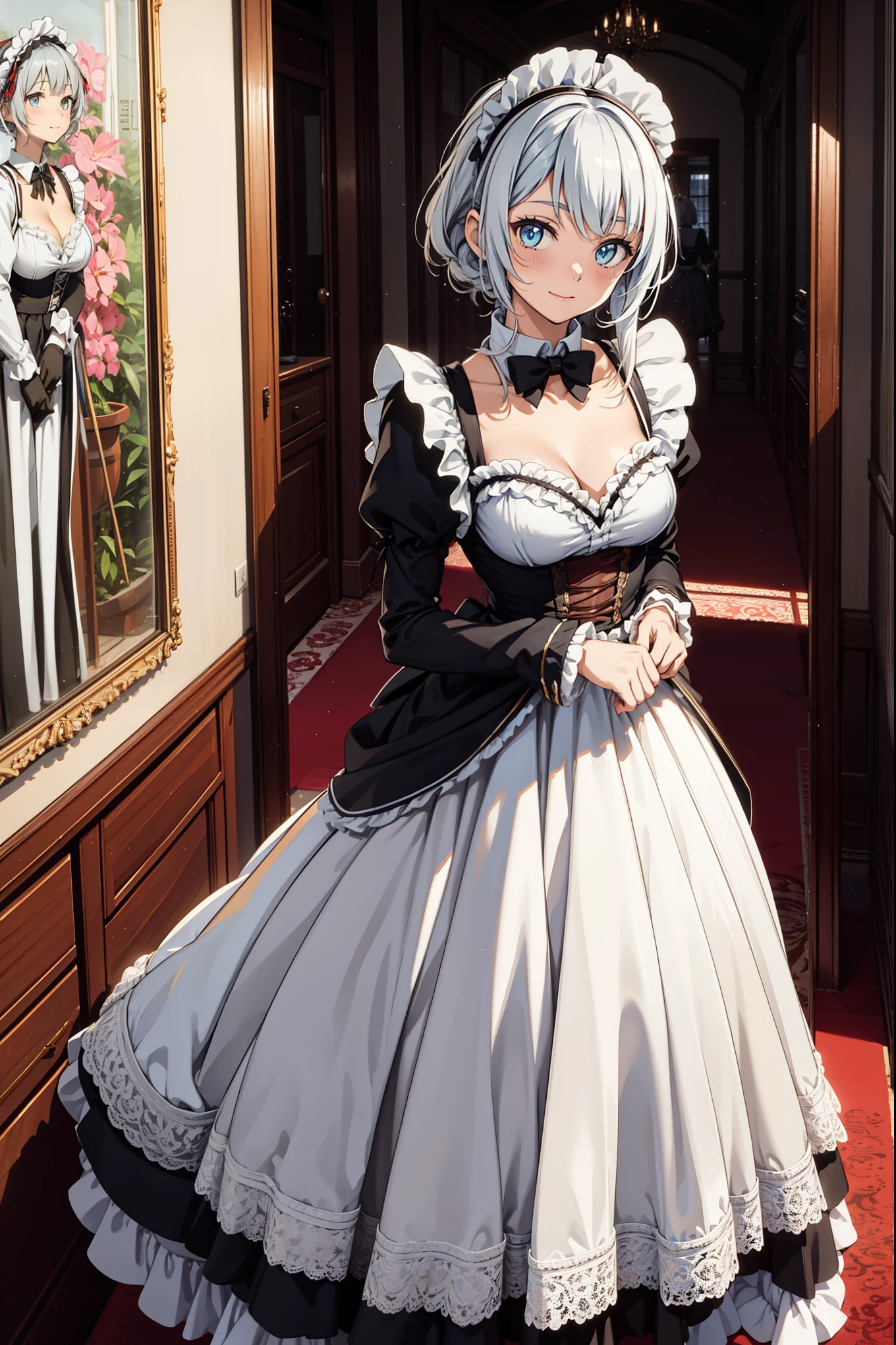  anime girls in white dresses on artstation， images of women with black cat ears , ****ta in a dress ,  cute anime in beautiful clothes , 穿着Maid costume的动漫女孩,   pixiv and guweiz  ,   Guweiz on ArtStation Pixiv  ,  ArtStation pixiv trending  , Perfect white-haired girl, Gorgeous Maid, Maid costume