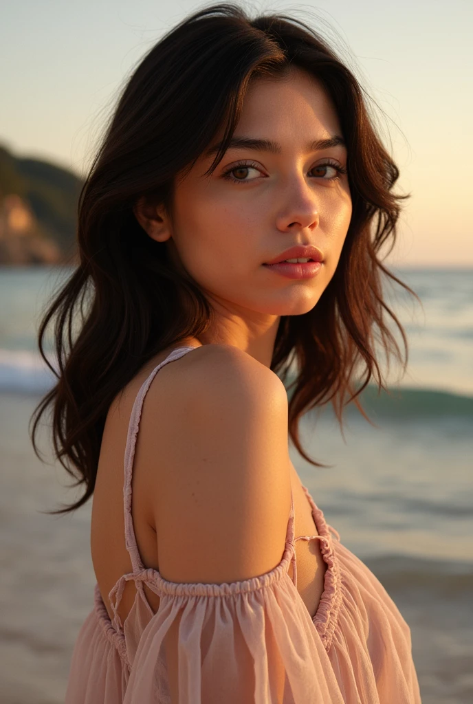 long hair girl,head portrait,halter neck sundress