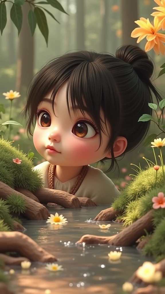 little from ancient japan,(((little ,chibi))),((small tiny body)),,(((()))),(((toddler:1.4))),(baby face),(round face),
((((anubis ears:1.5,anubis girl:1.5,anubis,anthro)))),(((flat chest))),((((dark hair,black hair,very short hair,tomboy hair,colored inner hair)))),(((gold_eyes:1.3))),intricate eyes,beautiful detailed eyes,symmetrical eyes,big eyes:1.5,((((tanned skin,lustrous skin:1.5,glossy skin,wet skin,sweating,shiny skin,shiny body)))),(((detailed face))),beautiful detailed lips,
cute,opulent,sumptuous,(((nsfw))),
(Adorable Oiran Girl,(Plain white Kimono,Bandage,Waist Band,Loincloth,Fundoshi:1.15)),((((bandaged legs:1.5,bandaged arms:1.5,bandaged breasts,white bandage)))),((eyeshadow,egyptian makeup,eyelid makeup)),
dynamic pose,looking at viewer,((angry)),centered,scale to fit dimensions,Rule of thirds,
outdoors,(waterfall,bamboo,river,bamboo forest,japanese temple,red lanterns burning,temple in the forest,mossy stairway in the temple,dilapidated temple,bamboo sanctuary,),scenery,extremely scenery,(puddles everywhere,moss,moss on the background),clouds,lily pads,(sunset, golden hour),
(Glossy japan ornaments),highres,sharp focus,(ultra detailed,extremely detailed),(photorealistic artwork:1.37),(extremely detailed CG unity 8k wallpaper),(((vibrant colors,vibrant theme))),(intricate),(masterpiece),(best quality),artistic photography,(photography taken by sldr),(intricate background),perfect rendered face,perfect face details,realistic face,photo realistic,((intricate detail)),(((realism))),