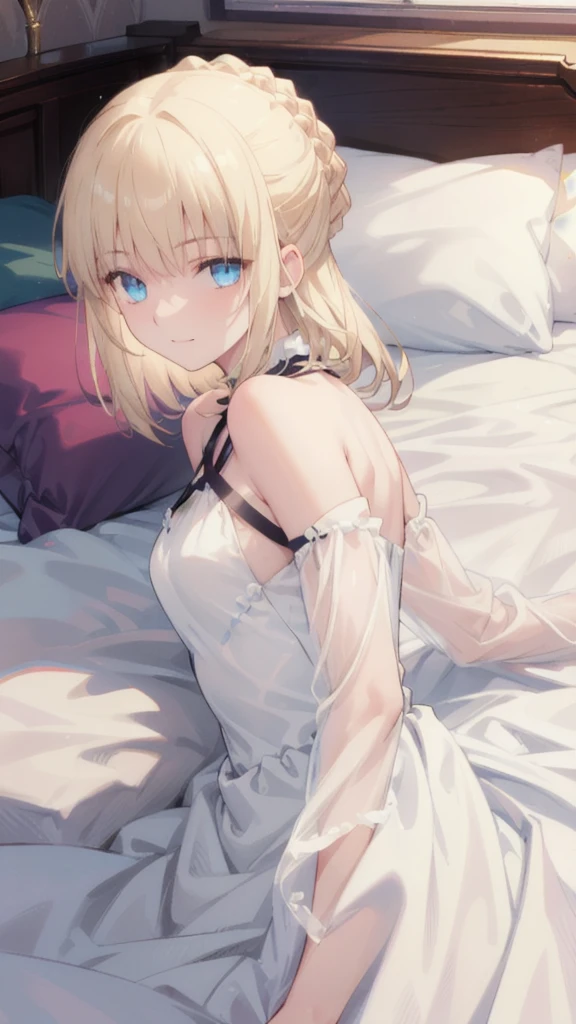 1girl in、AS-Adult、Underwear、Cute underwear、sexy underwear、Upper body portrait、White blonde hair