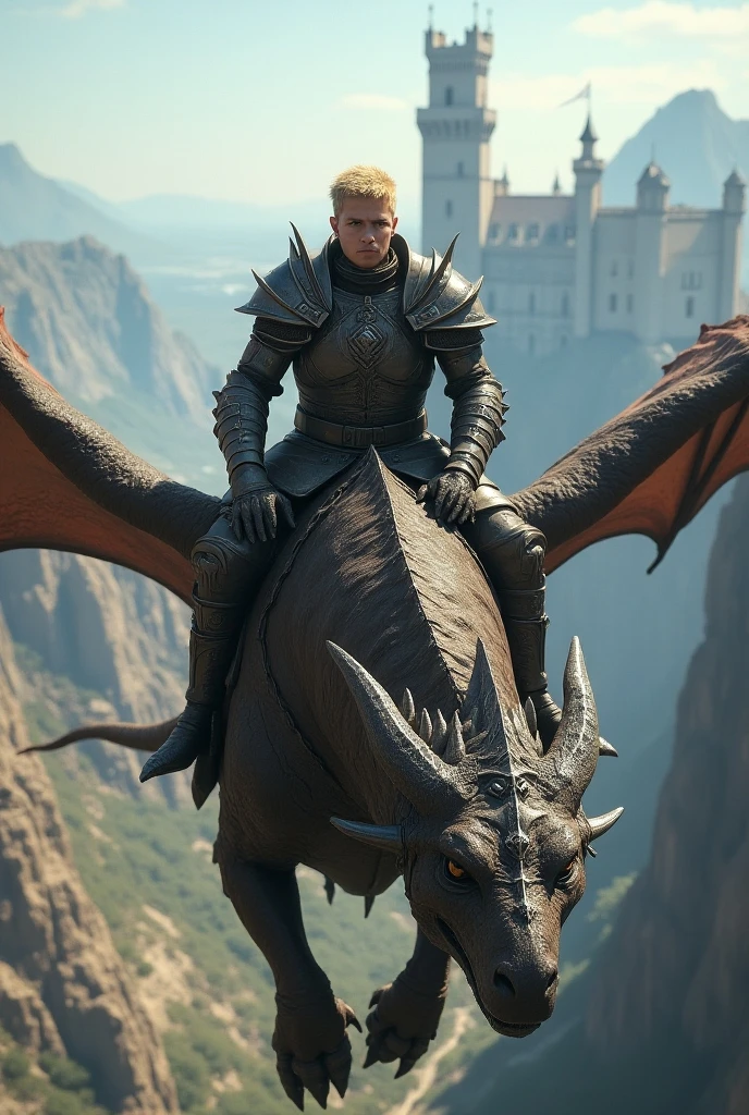 Image of human riding dragons and castle. Game of Thrones image