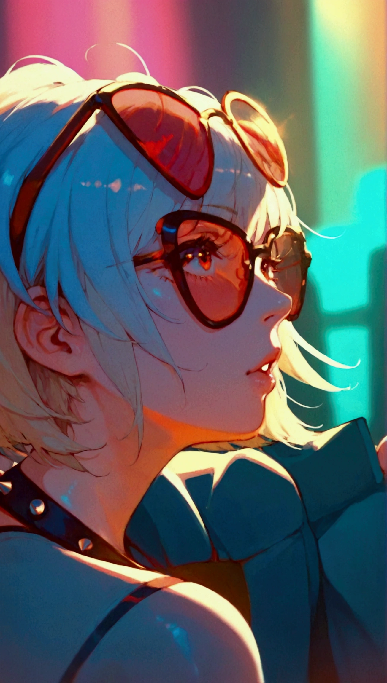 1girl,solo,(Burnice_ZZZ), short hair, short twintails, hair ornament, sunglasses, eyewear on head ,
BurniceWhite, short hair, short twintails, hair ornament, sunglasses, eyewear on head, red halterneck, black tube top, crop top, cleavage, midriff, black jacket, fingerless gloves, spiked belt, black skirt, red thigh straps, black thighhighs,score_9, score_8_up, score_7_up, score_6_up, score_5_up, score_4_up,  full body ,  (full body art) , 1 girl , (blonde hair) , adult girl , adult teenage girl