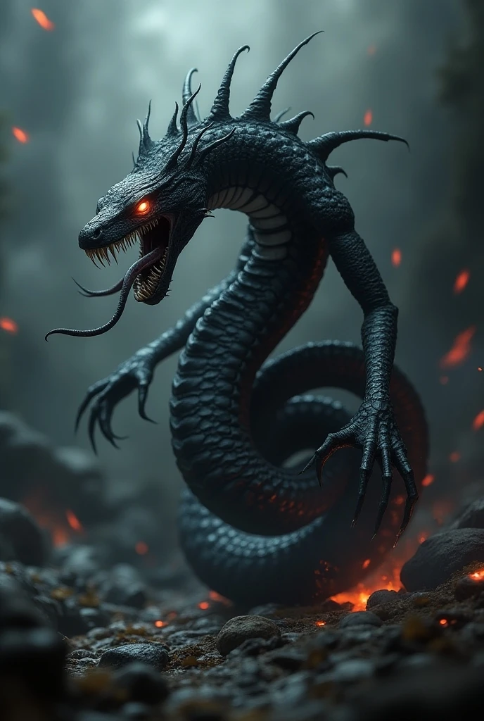 a dragon with snake hair