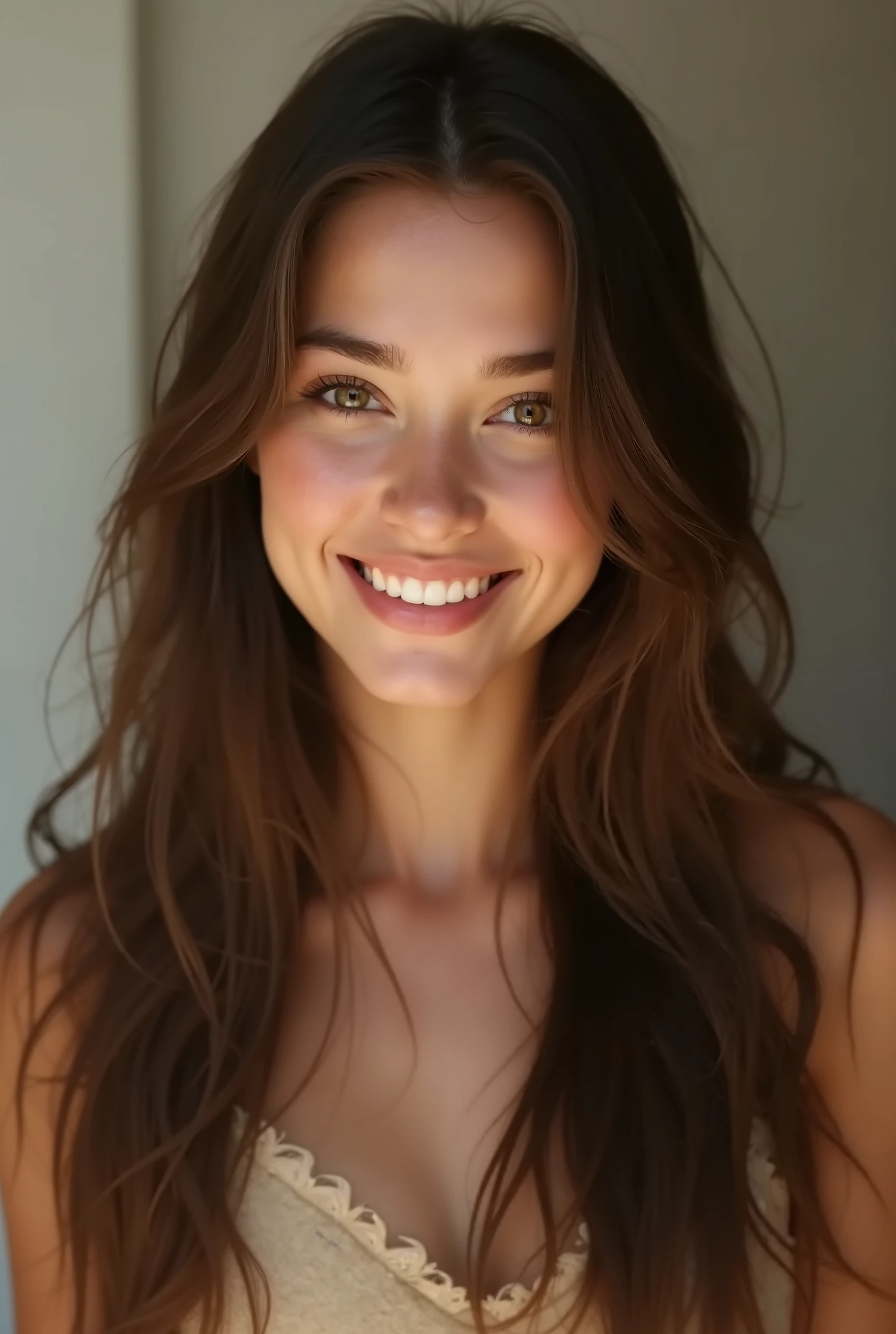 makima avec le visage de Margot Robbie (Chaînesaw man), meilleure qualité, ultra détaillé, 1fille, seulement, debout, cheveux roux, cheveux longs tressés, yeux dorés, frange, seins moyens, chemise blanche, cravate, regarder, sourire, (Mauvais: 1.2), regardering at the viewer, (Entretien: 1.3), (fond sombre, Chaînes: 1.3), D&#39;en haut, contraste élevé, beaux yeux détaillés, se concentrer, photo en gros plan