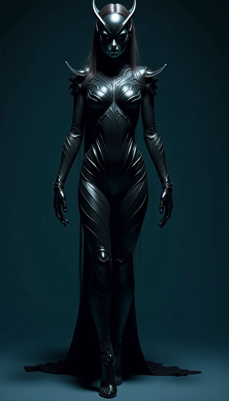 Sexy black widow turned into stone