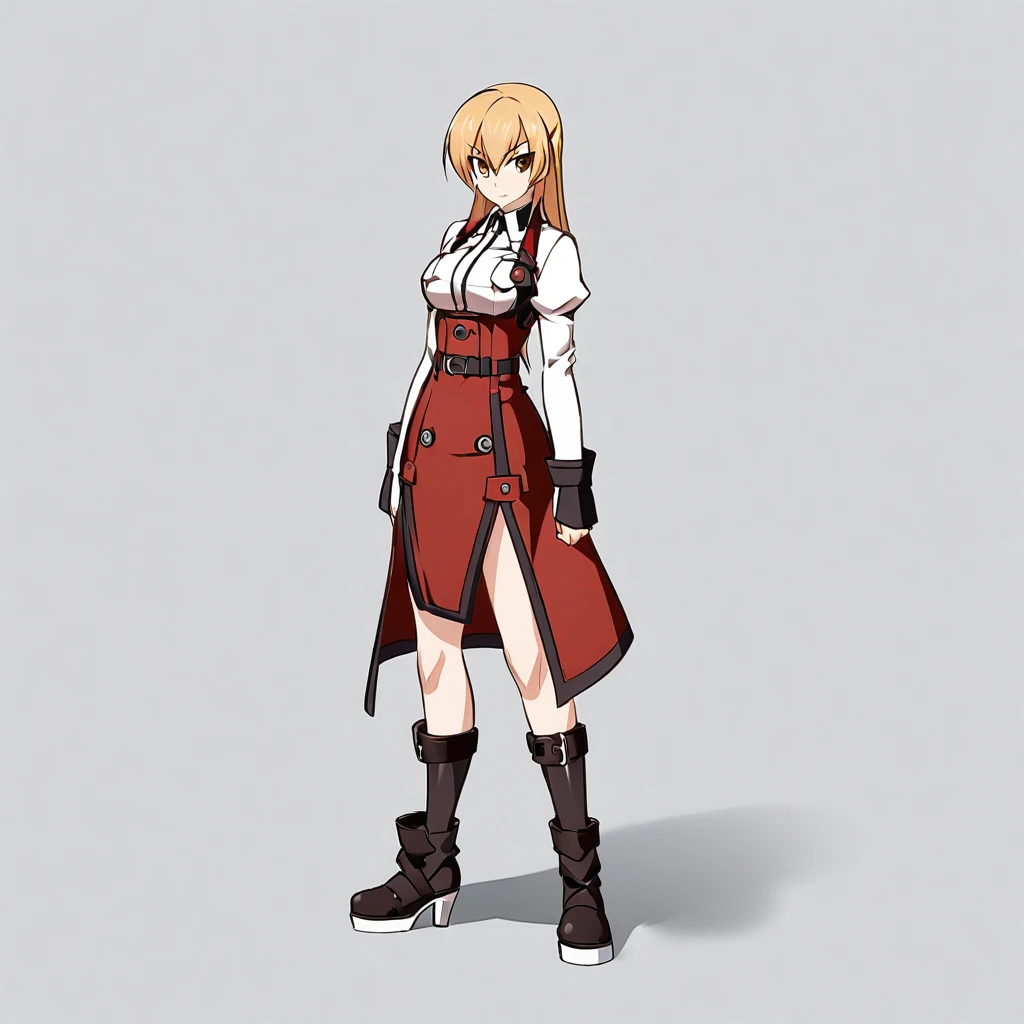 Anime, 1 girl, solo, Millia Rage from Guilty gear, Full body, standing ,plain White background,