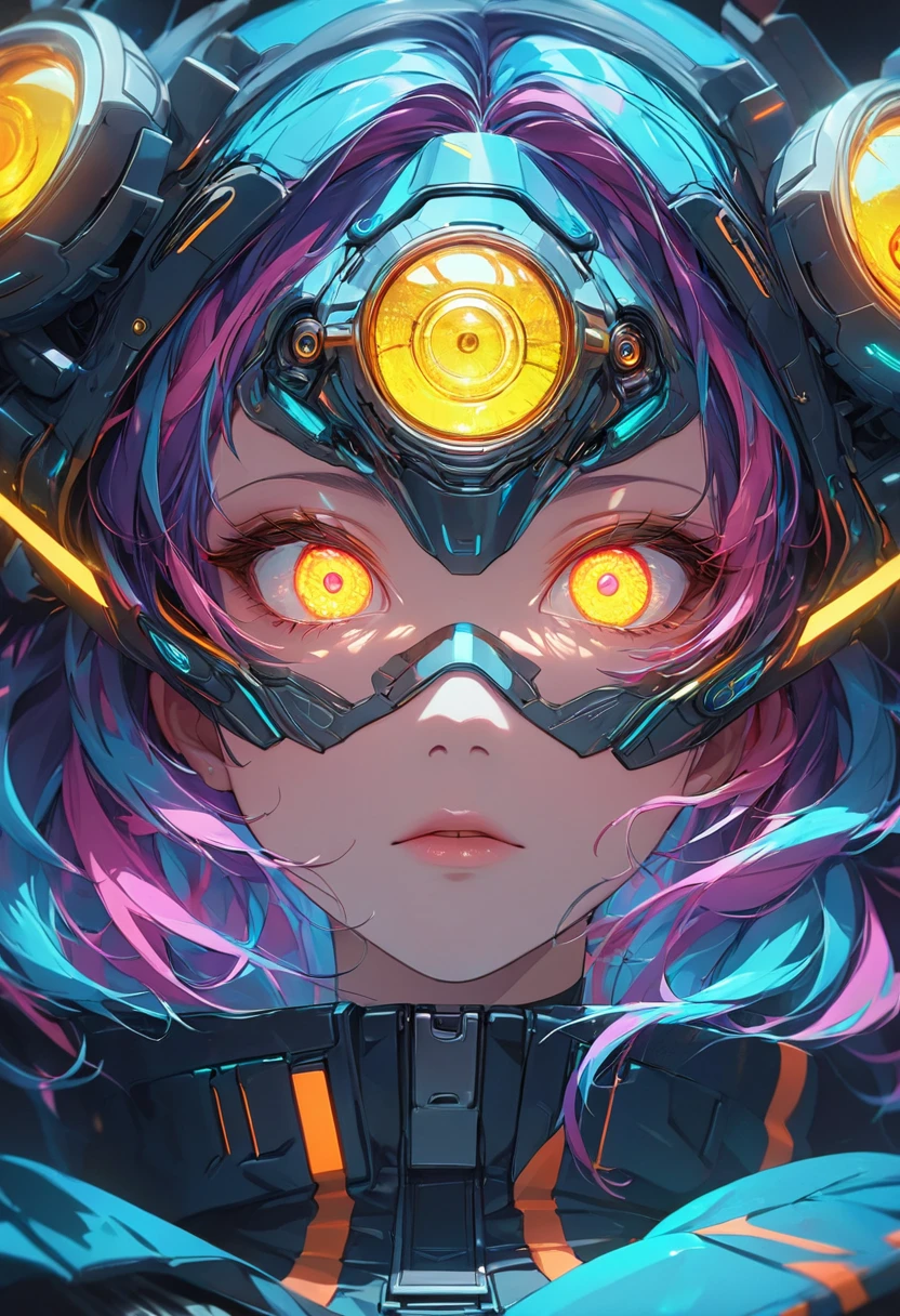 glowing eyes, colourful glowing hair, wearing sci-fi jacket, anime style, high detail, Futurism, glowing light, UHD, retina, masterpiece, ccurate, anatomically correct, textured skin, super detail, high details, high quality, award winning, best quality, highres