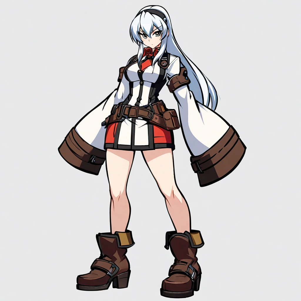 Anime, 1 girl, solo, Millia Rage from Guilty gear, Full body, standing ,plain White background,