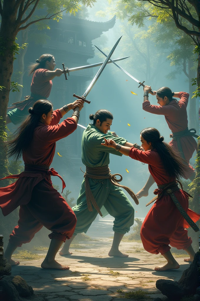 wide-shot photo, Fighting pose woman realistic Samurai character design, awesome concept art, epic camera shot, Mamoru Nagano, Yoshitaka Amano, Craig Mullins, Ian McQue, Tomino Sama art style, japanese kanji, skulls, Epic Ornate kusarigama, ornate kimono armor, floating red river, splashes in red color, creepy demons and yokai background abcdef12345 Fighting Pose style by (HeavenlyLord:1) (MicroFusion:1) (Airlock:1)