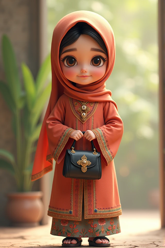 Generate a full image of a young girl, 10 years old, from uae, with dubai features, city background, best quality, real, well detailed, hyper-realistic