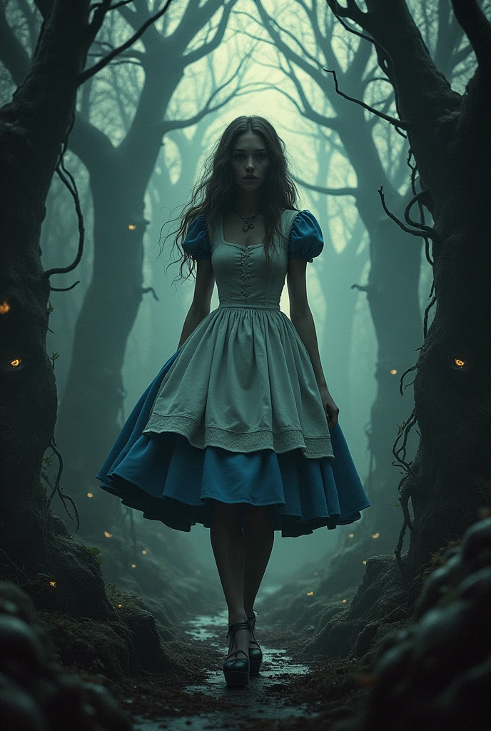 anya taylor-joy, alice in wonderland, horror, forest, fog, terror