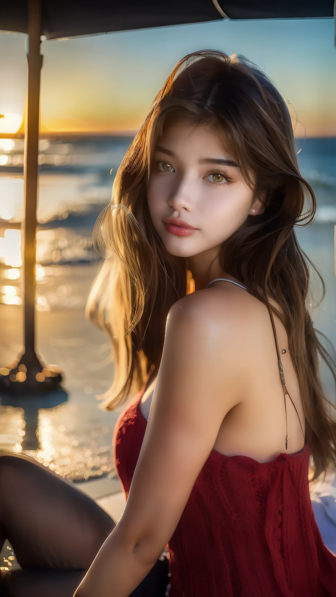 (8K、Raw photography、top-quality、masterpiece:1.2)、(realisitic、Photorealsitic:1.37)、1人、japanes、25-years old、femele、during daytime、sea side、swim wears、Wet swimsuit、natural soft light、(Front view)、dark brown hair、bob cuts、详细的脸、Detailed lips、detailedeyes、More skin、二重まぶた、a wet body、perfectbody、Trained abs、shinny skin、Make eye contact with the camera、Red lace、The bikini、full body Esbian、Protruding buttocks、Standing
Hot Topic AIWEB3.0