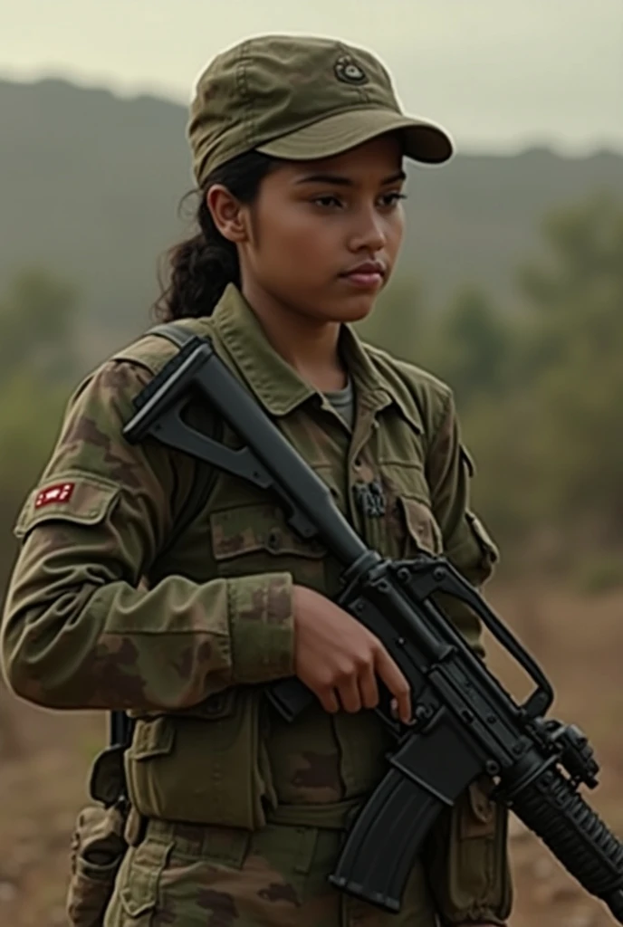 Mulher com roupa de Soldado Ucraniano