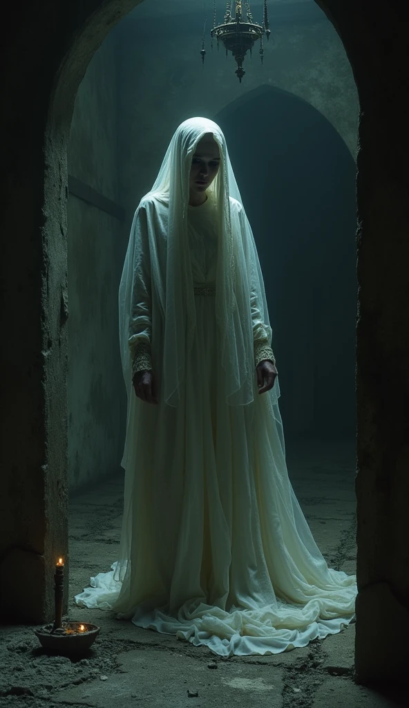 Girl wearing burqa drenched in rain