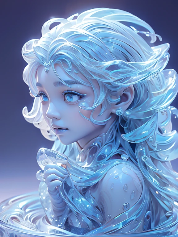 (masterpiece, top quality, best quality, official art, beautiful and aesthetic:1.2), (1 naked girl:1.2), cute, extreme detailed,(abstract:1.4, fractal art:1.3),(silver and blue_hair:1.1), blue eyes,colorful,highest detailed, Beautiful girl trapped inside a big soap bubble,
