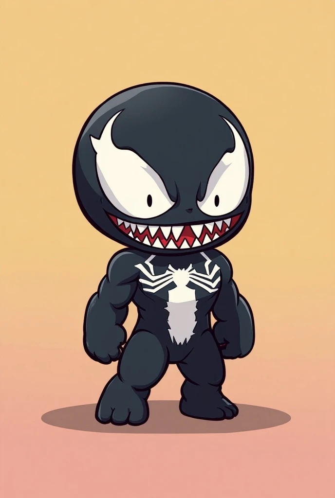 <lora:Venom_v1.0:1> venom con la boca abierta y la lengua para afuera, 
illustration cute toon cute drawing of a venom chibi simple, cabeza grande