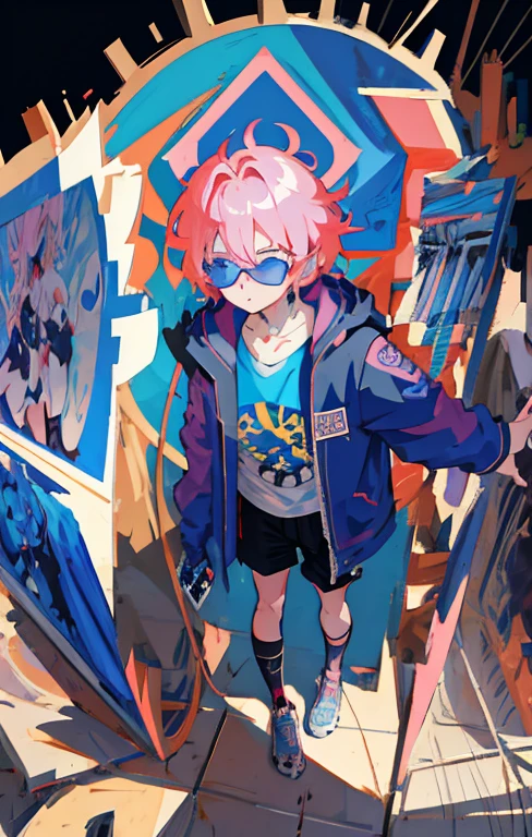    boy with pink hair and blue eyes wearing blue sunglasses,  Knight ,Terrible Anime 8k   ,    Best Anime 4K Kona-chan Wallpaper   ,    Anime Style 4k   ,   Anime style male portrait   , zerochan Art,    Anime Art Wallpaper 4K,    Anime Art Wallpaper 4K,    Detailed Fanart   , anime art wallpaper 8k,  Demon Slayer    , Spectacular anime style  