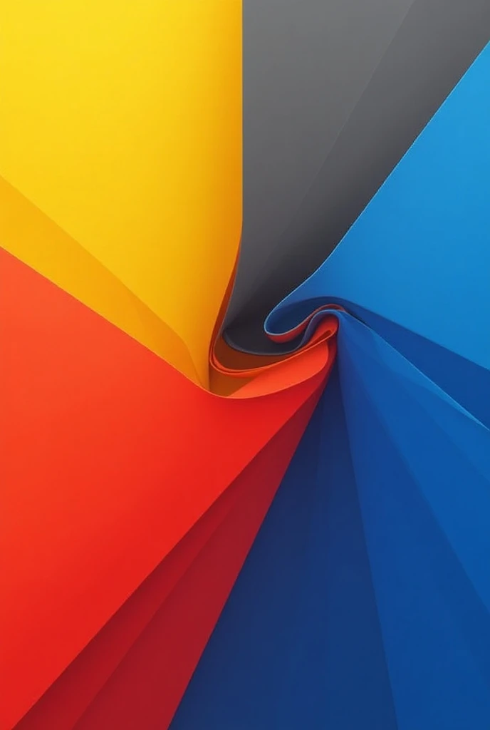 A design divided into two diagonal halves. The upper half has the colors of the Ecuadorian flag (yellow, blue and red) and half of scarlet blue