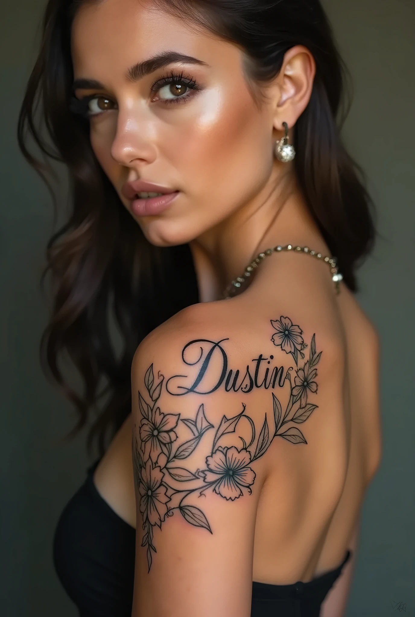 ((Best picture quality, 8K, tmasterpiece:1.3)),1girll,light-brown long hair,Hair with layers,White and tender skin,Snow-whiteskin:1.3,18-year-old female model,breast tattoo:2.0,Sex tattoos,super gigantic breasts,Voluptious body,plumw,Thin waist,There are abs,Strong abs,Tattoo abs, fully tattooed body:1.3, Skin tattoos, Beautiful and delicate body and breasts, There are complex tattoos,detailed tattoos:1.2, Tattoos and piercings, intricate upper body