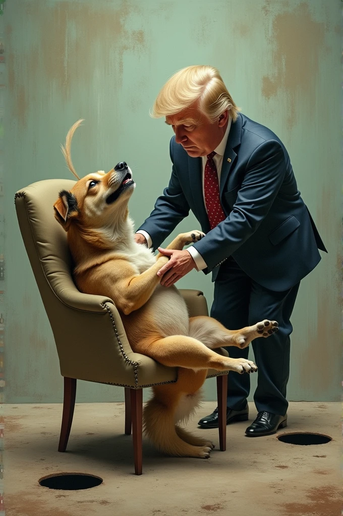 Donald trump holding a big wiener