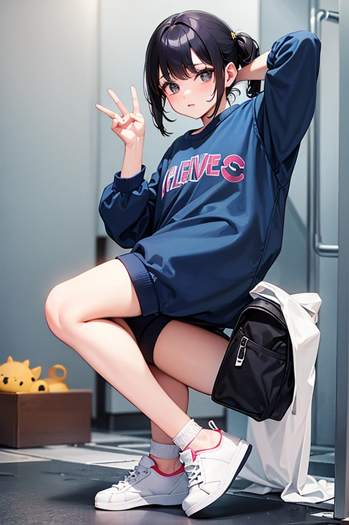 masterpiece,1girl,solo ,heart-shaped pupils,open mouth,hoodie,, stationary restraints,