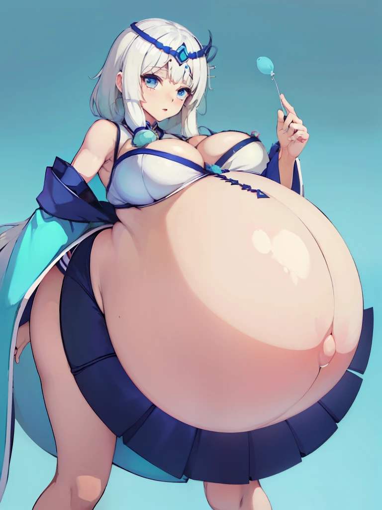 masterpiece, pregnant,ocean,best quality, KagaV4, 1girl, solo, breasts, short hair, blue eyes, skirt, large breasts, animal ears, cleavage, tail, white hair, japanese clothes, wide sleeves, blue skirt, fox ears, fox tail, fox girl, multiple tails, hakama, white kimono, hakama short skirt,big ass,big belly , huge pregnant,(Multiple Pregnant: 1.5),large múltiples pregnant,big belly, ((masterpiece)),(big belly:2.0),huge pregnant,(Multiple Pregnant: 1.5),(incredibly hyperpregnant: 2.0) ,(huge large belly:2.0)(huge big belly; 2,0),belly al descubierto, sentada,