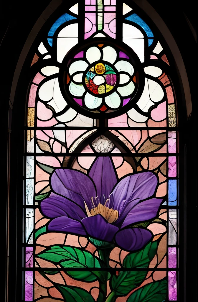 a stained glass window with a blue flower and leaves, a detailed painting by Android Jones, behance contest winner, art nouveau, glowing stained glass backdrop, stained glass style, stained glass, stained glass art, amethyst stained glass, gothic stained glass style, stained glass!!, stain glass, stained glass window, intricate stained glass, beautiful stained glass window, stained glass window!!!!!