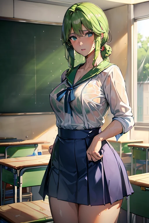  Masterpiece 
(woman,The facial expression is accurate,Anime style face,Greenish blue eyes )
Group
((((Location: School classroom))))
((((The location is school))))
((((womanは授業を受けている))))
8k((((High school girl))))
8k(((((Wet)))))
((Staring at me))
 has big boobs