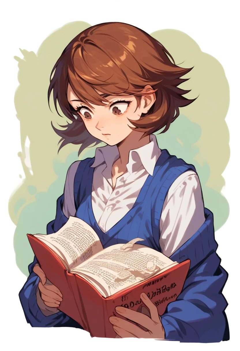 yukari takeba persona 3,  short brown hair, student, Studying