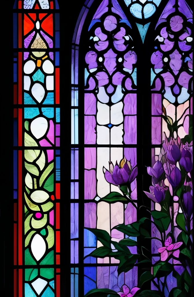 a stained glass window with a blue flower and leaves, a detailed painting by Android Jones, behance contest winner, art nouveau, glowing stained glass backdrop, stained glass style, stained glass, stained glass art, amethyst stained glass, gothic stained glass style, stained glass!!, stain glass, stained glass window, intricate stained glass, beautiful stained glass window, stained glass window!!!!!