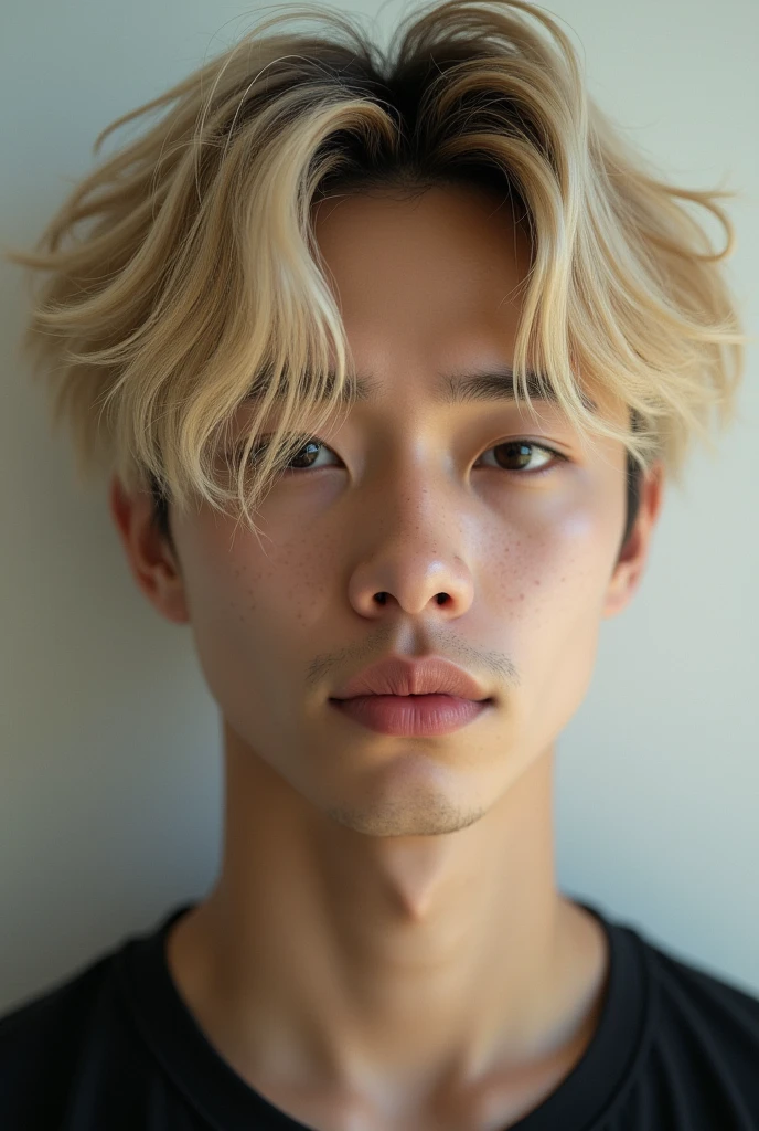 spit milk on his face, bed background