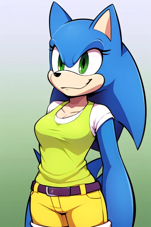 female sonic reimagined as a furry gyaru sonique