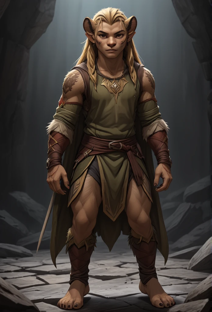 (((Barefoot furry character, full body, cinematic setting, male))) 

score_9, score_8_up, score_7_up, (((full body))), (((source_furry))), (((furry male))), anthro lion, (((elf male))), 1 boy, (((furry character with elven features))), barefoot, nice feet paws with claws, (long blonde hair).

(Finish the war, the darkness, end this suffering
Impossible to pursue, deep in shadow, follow light
Finish the war, the darkness, end this suffering
Bright warrior against darkness)

BREAK, detailed background, 8K, (masterpiece:1.5), intricate details, highly detailed, extreme detail, octane render, fine art, best quality, highres, (detailed face:1.5), ((full_body)), UHD, (((perfect hands))), boring_e621_v4, bwu