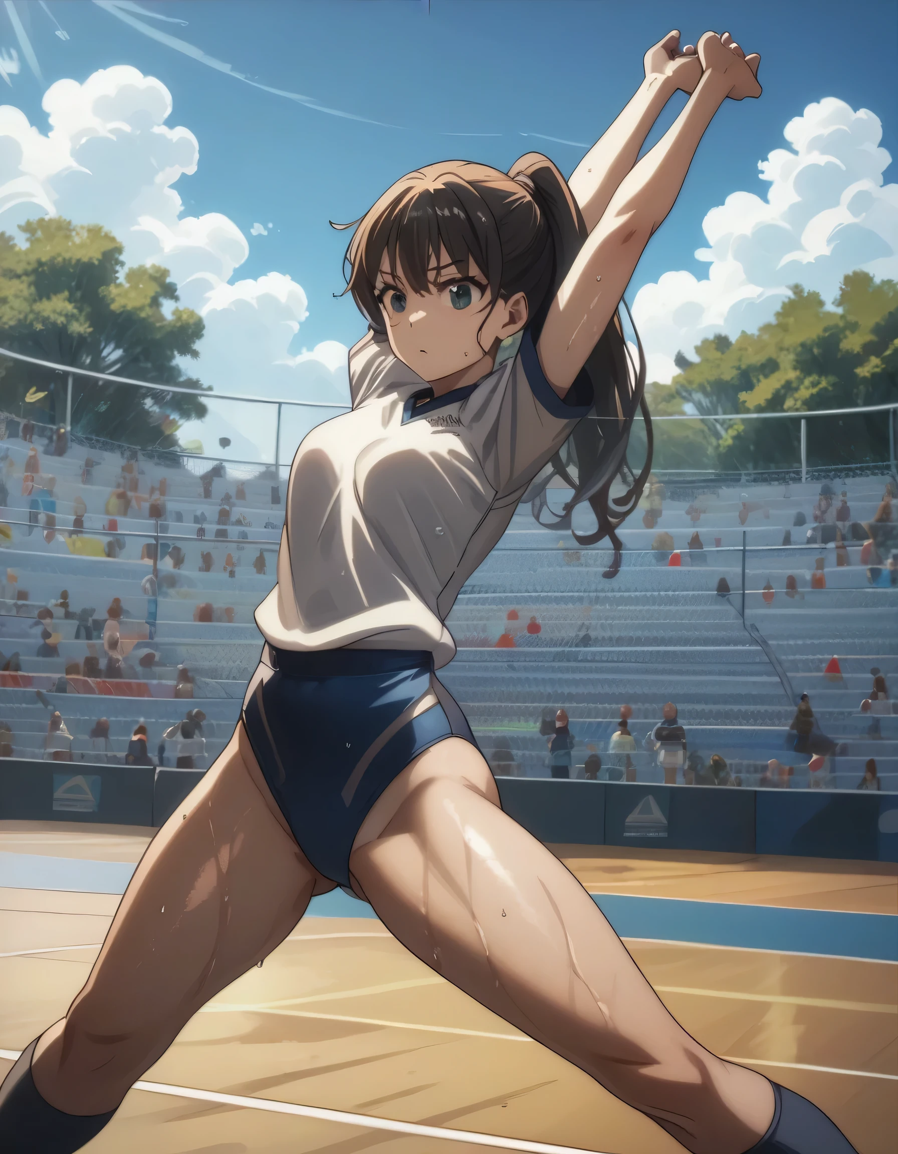 Shinkai Makoto style, 9 year old girl,Embarrassing smile
sailor suit,Randoseru
schoolyard,run