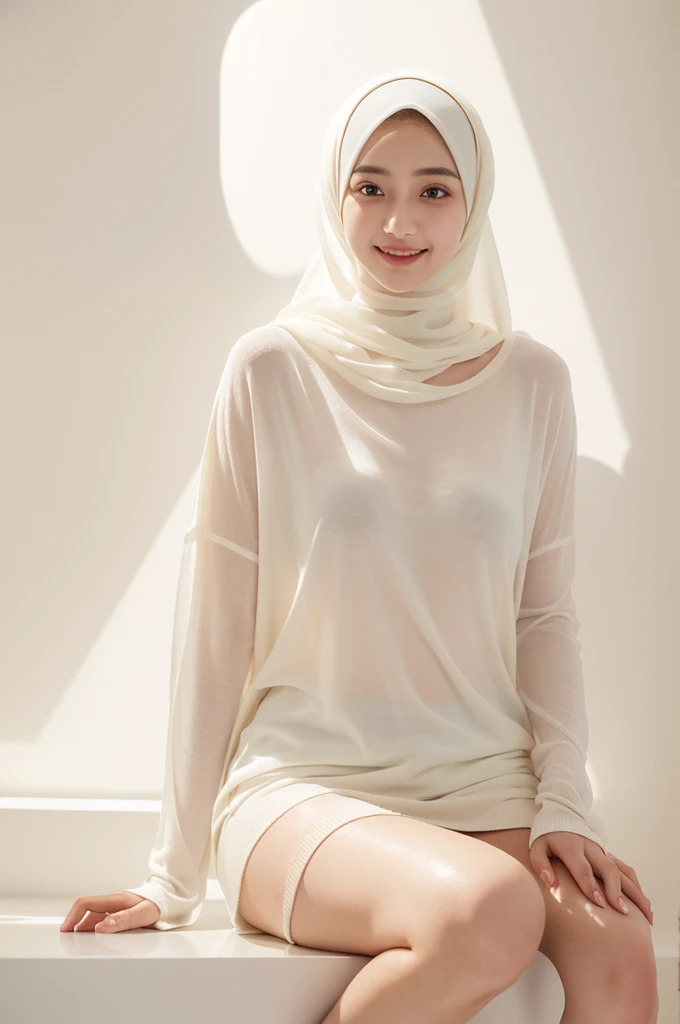 ((Cinematic Light, Top Quality, 8k, Masterpiece: 1.3)), 1 Girl, (full body pose),malay girl with hijab, Slender Abs Pretty Woman: 1.3, ( Small: 1.3), big breast, wear tight light white tight long legging, singlet, Ultra Detailed Face, Detailed Eyes, Double Eyelids, hijab girl free pose at lake garden due to jogging, Latin Blood, Seductive Expression, cute girl, sweaty girl, wet,show ass on camera.