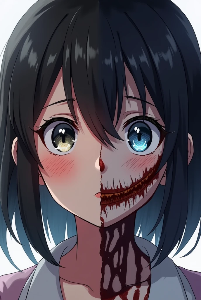 wetlands,girl in mud,outstretched_arm,(close-up:1.2),pov,smile,body horror,tentacles,(skeleton0.5),ChocolateWetStyle