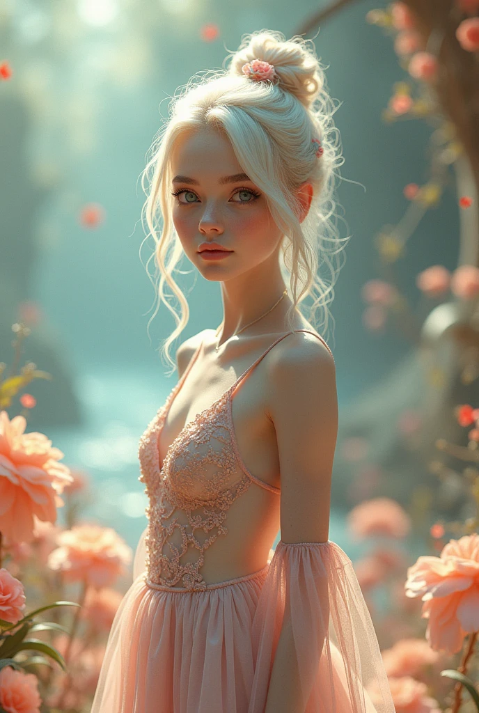 light up, profiles, (by Mucha:1.2),(( art deco , fractal art:1.3,  Flower Art)), (feather, floral :1.2), Depth, flat shading,
 very detailed, (background), (Many colors, Vivid Colors,colorful), 

break,

solo girl:1.2, (Detailed Faces), (Detailed thighs), Big Breasts:1.5, Flat shaped  :1.2, blonde, (hair with flower decoration),
(plain uniform :1.2), (Short sleeve), underwear,
(open your mouth), look at the person watching,  is kneeling :1.5,
from below:1.4,