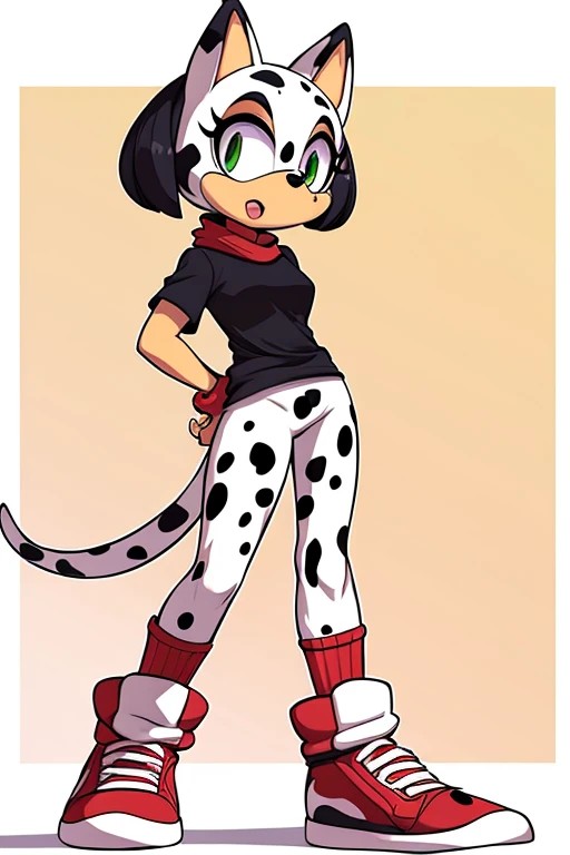masterpiece, best quality, high quality, good quality, crisp image, upscale, absurd-res, cinematic lighting, score_9, score_8_up, score_7_up, cartoon, toon, 1boy, femboy, girly, solo, rat, short hair, Black hair, dreadlocks hair, undercut hair, (anthro:1.2), (spandex shorts, cropped long sleeve t-shirt, white thigh high socks, collar), (huge thighs, huge hips:1.4), big eyes, white background,