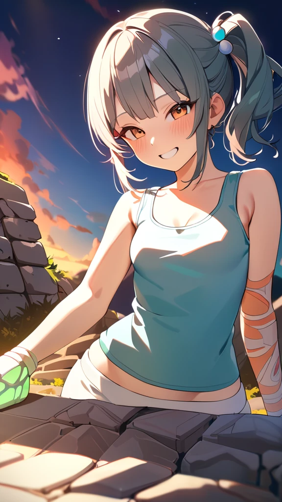 Highest quality、High resolution、Detailed Background、Beautiful face in every detail、Detailed facial expressions、Detailed eyes、Teenage beauty、Huge breasts、Light color hair、Bobcut、ponytail、Perfect body line、Enjoy in nature、Hot days of summer vacation、Visiting a limestone cave、Mysterious atmosphere of the cave、
Inside the cave, it is cool, and the stalactites illuminated by the light of a flashlight create a mysterious atmosphere.、
They run around happily and proceed deeper into the cave.、He looks up at the stalactites on the ceiling with a puzzled expression.、I cross the stream and enjoy the feel of the cave walls with my hands.、It gradually gets darker inside the cave.、Carrying a flashlight, I continue to explore deeper and deeper.、
We recommend a light jacket such as a T-shirt or polo shirt.、For bottoms, we recommend shorts or half pants.、Sneakers or trekking shoes are best、A headband that makes it easy to tie your hair up and a flashlight are useful.、Light outdoor fashion style、cute