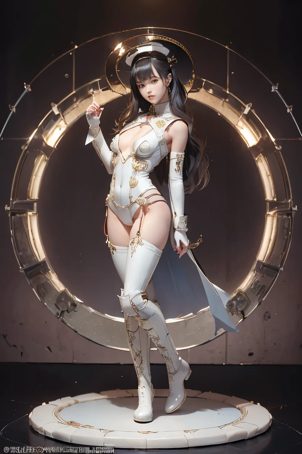 (masterpiece, best quality:1.2), intricate details, irelia, 1girl, bodysuit, bare shoulders, forehead protector, hair ornament, armor, (thick thighs), (thick legs), (wide hips), medium breasts, (thin waist), ((blue eyes)), Sexy Pose, dynamic lighting